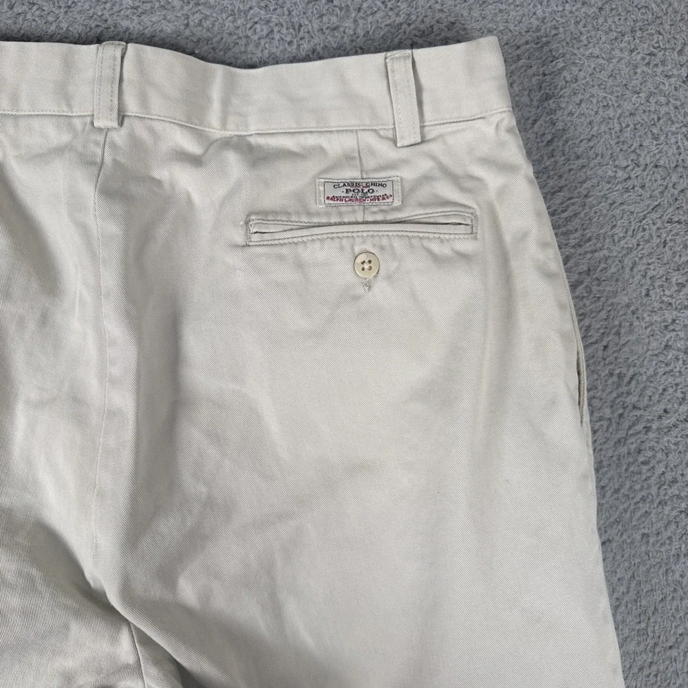 VTG Polo Ralph Lauren Hammond Pants Men's 33x32 Chino Pleated Cuffed Preppy